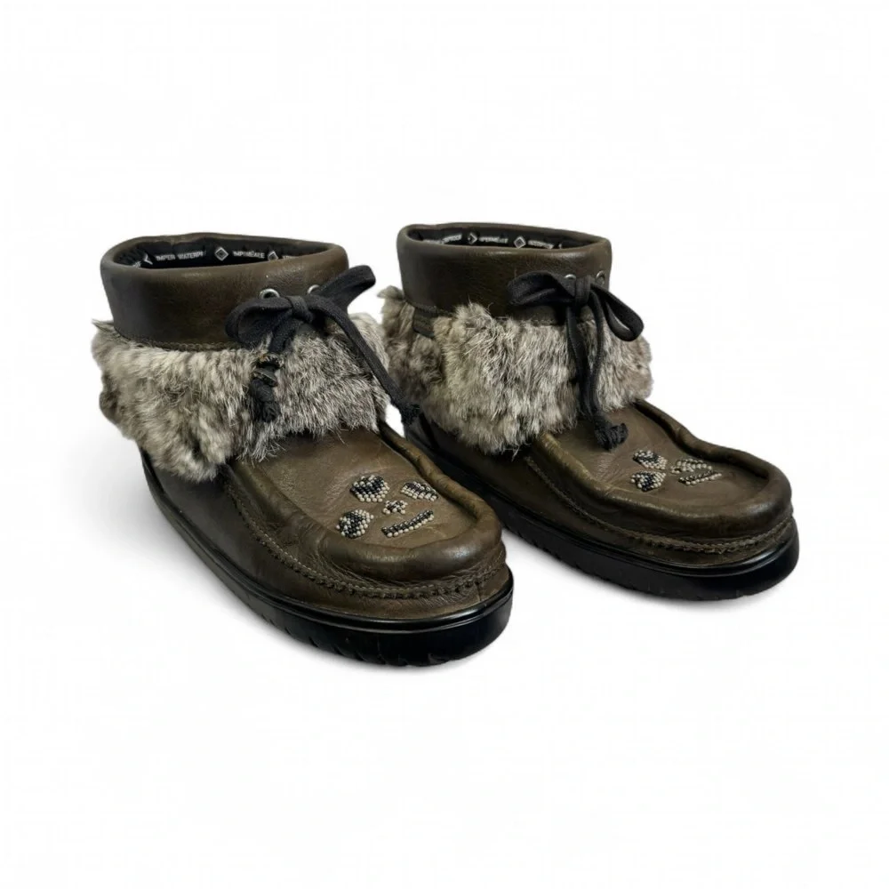 MANITOBAH MUKLUKS BROWN FUR TRIMMED BOOTS SIZE 6 WOMAN - Picture 11 of 16